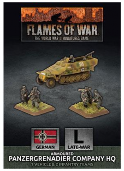 Flames Of War (WWII): (German) Panzergrenadier Company HQ (Plastic) (2019)
