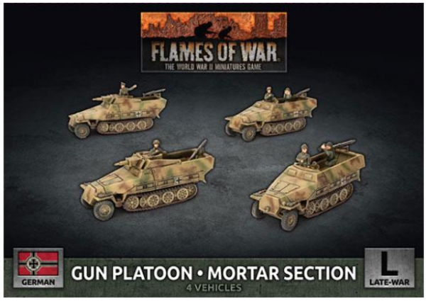 Flames Of War (WWII): (German) Sd Kfz 251 Gun Platoon / Mortar Section (x4 Plastic)