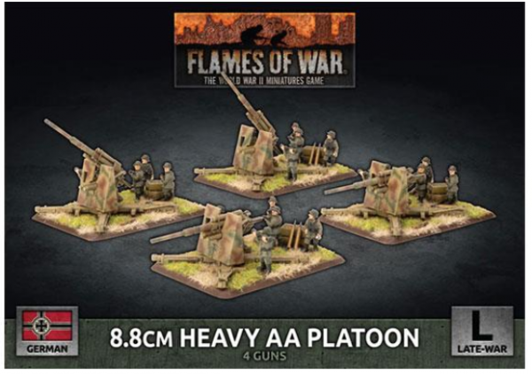 Flames of War: (German) 8.8cm Heavy AA Platoon (x4 Plastic)