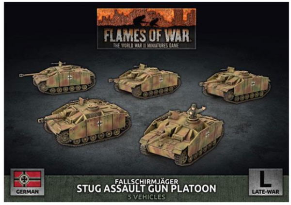 Flames of War: (German) Fallschirmjäger StuG Assault Gun Platoon (x5 Plastic)