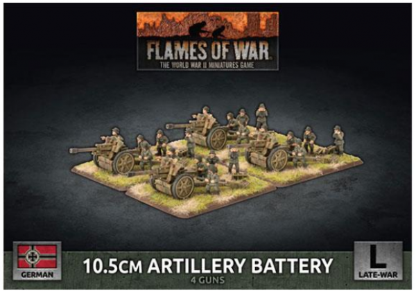 Flames of War: (German) 10.5cm Artillery Battery (x4 Plastic)