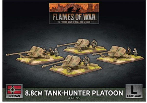 Flames of War: (German) 8.8cm Tank-Hunter Platton (x4 Plastic)