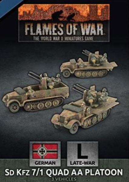 Flames Of War (WWII): (German) SdKfz 7/1 Quad AA Platoon (x3)