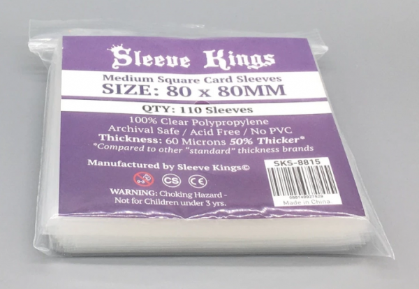 Sleeve Kings: Medium Square Card Sleeves (80x80mm) - 110 Pack, 60 Microns