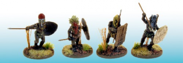 28mm Historical: (Colonial Africa) Congo Tribesmen in Ritual Masks (4)