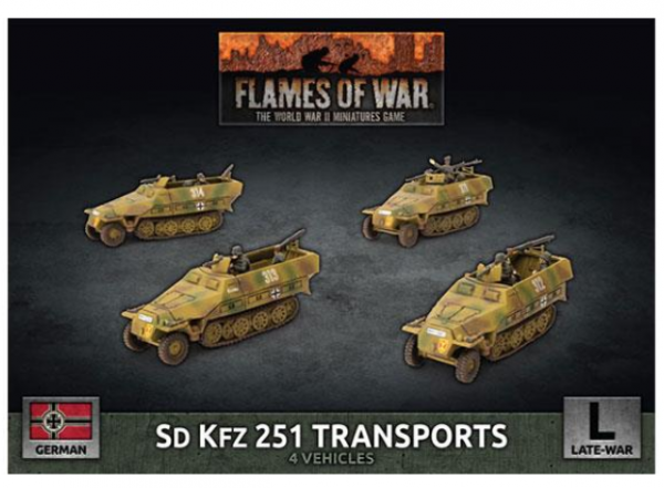 Flames Of War (WWII): (German) Sd Kfz 251 Transports (x4) (Plastic)