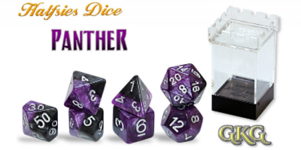Halfsies Dice: Panther Dice Set