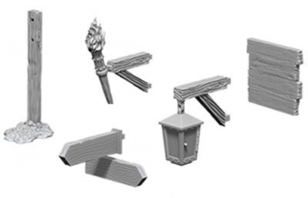 WizKids Deep Cuts Unpainted Miniatures: Signs & Lights