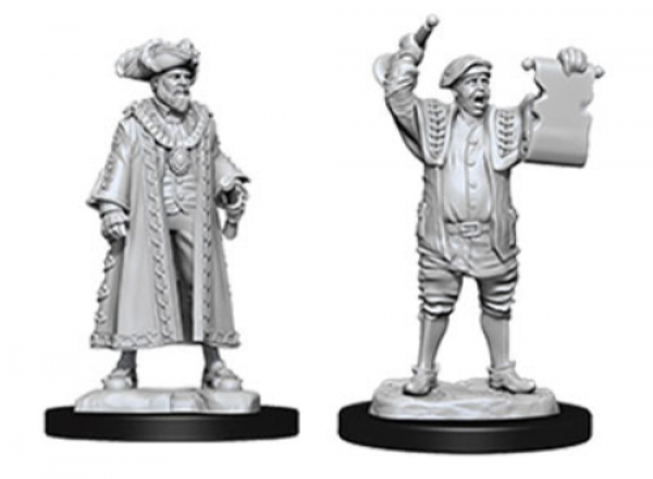 WizKids Deep Cuts Unpainted Miniatures: Mayor & Town Crier (2)