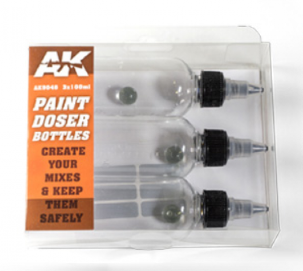 AK-Interactive: Paint Doser Bottles 3x100 ml