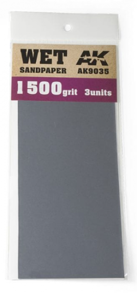 AK-Interactive: Wet Sandpaper 1500 Grit. 3 units