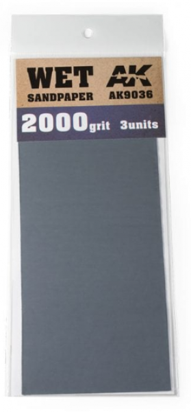 AK-Interactive: Wet Sandpaper 2000 Grit. 3 units