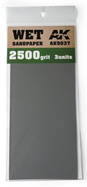 AK-Interactive: Wet Sandpaper 2500 Grit. 3 units