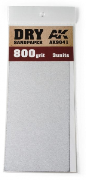 AK-Interactive: Dry Sandpaper 800 Grit. 3 units
