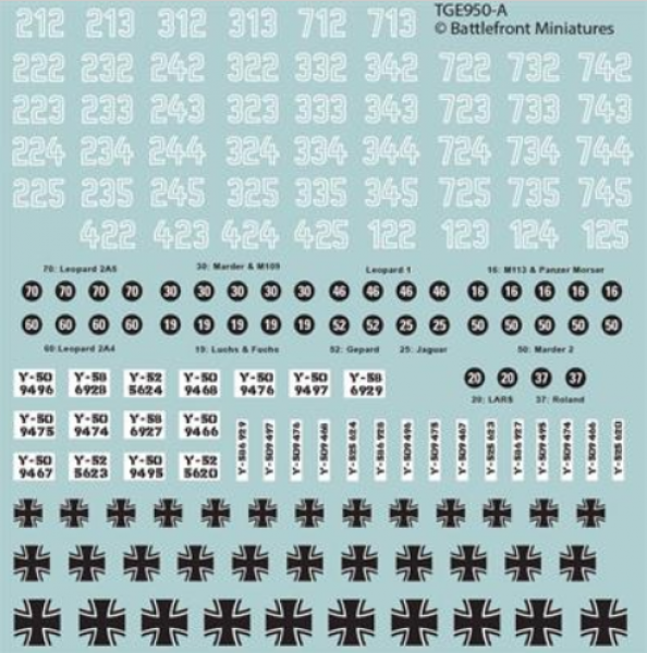 Team Yankee: WW3 West German Decal Set