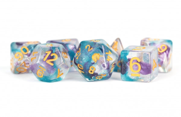Metallic Dice: Unicorn RESIN Polyhedral Dice Set - Fancy Fae (7)