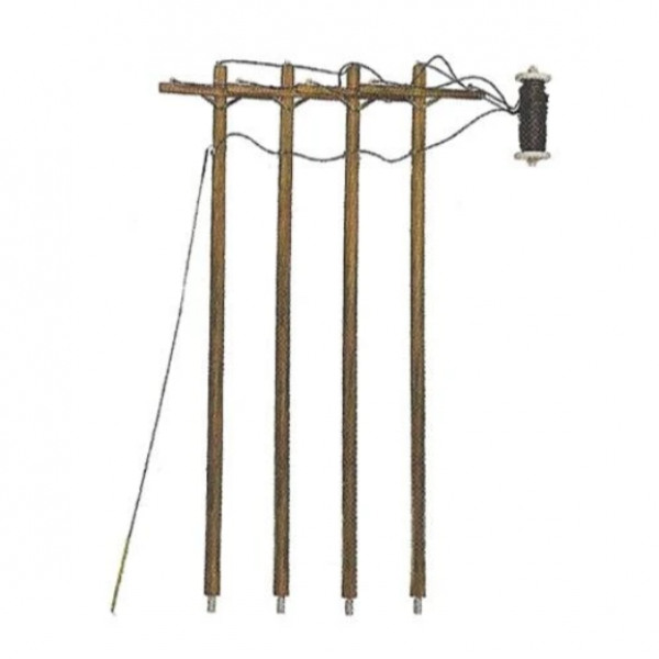 Woodland Scenics Utility System: HO Pre-Wired Poles Single Crossbar