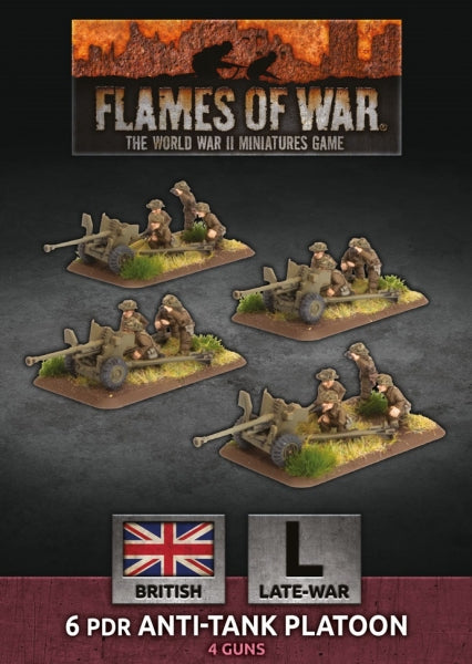 Flames Of War (WWII): (British) 6 pdr Anti-Tank Platoon (Plastic)