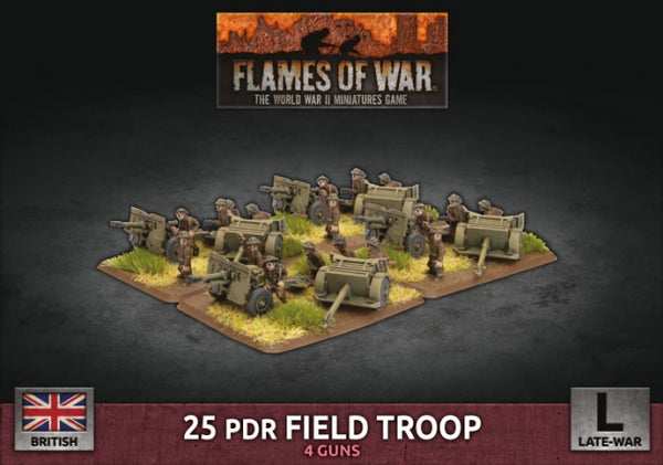 Flames Of War (WWII): (British) 25 pdr Field Troop (Plastic)