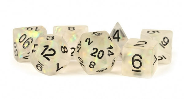 Polyhedral Dice Set: (Resin) Icy Opal Clear (7 die set)
