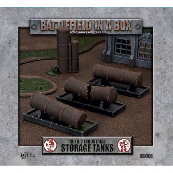 Battlefield in a Box: Gothic Industrial - Storage Tanks (4) 30mm