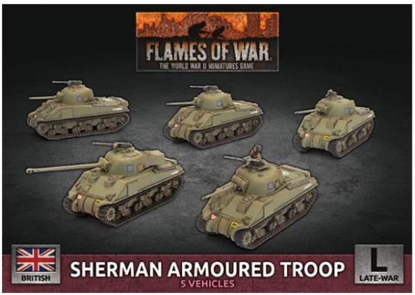 Flames Of War (WWII): Sherman Armoured Troop  (x5 Plastic)