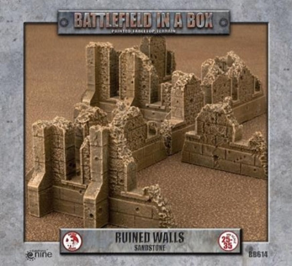 Battlefield in a Box: Gothic Battlefields - Ruined Walls - Sandstone (x5) - 30mm