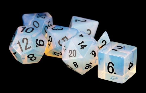 Poly Dice Set: 16mm Stone Poly Dice Set - Opalite