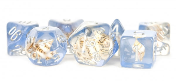 Polyhedral Dice Set: (16mm Resin) Sea Conch (7 die set)
