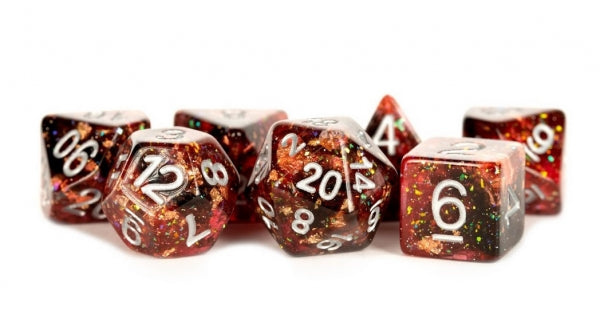 Polyhedral Dice Set: (Resin) Eternal Dice Set - Fire  (7 die set)