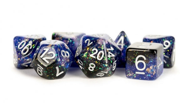 Polyhedral Dice Set: (Resin) Eternal Dice Set - Blue/Black (7 die set)