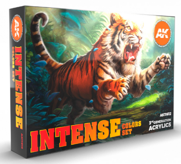 AK-Interactive: 3rd Gen Acrylics - Intense Colors Acrylic Paint Set (Box of 6 Paints)