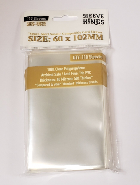 Sleeve Kings: Space Alert Compatible Sleeves (60x102mm) -110 Pack, 60 Microns