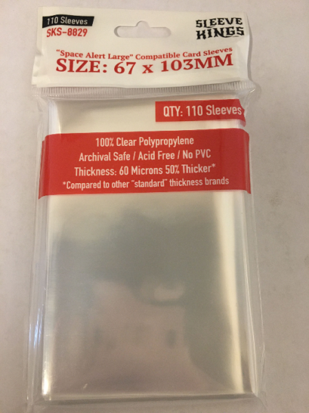 Sleeve Kings: Space Alert Large Compatible Sleeves (67x103mm) -110 Pack, 60 Microns