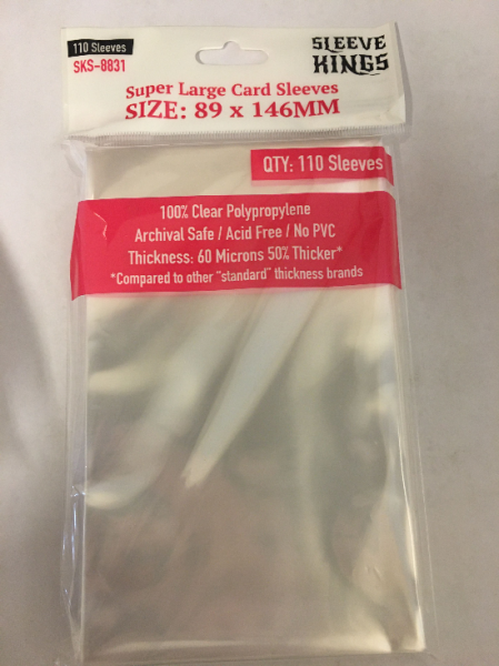 Sleeve Kings: Super Large Sleeves (89x146mm) -110 Pack, 60 Microns