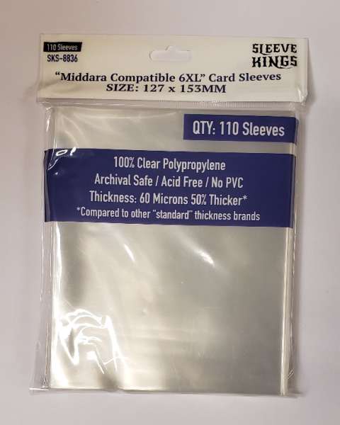 Sleeve Kings: Middara Compatible 6XL Card Sleeves (127 x 153) - 110 Pack, 60 Microns