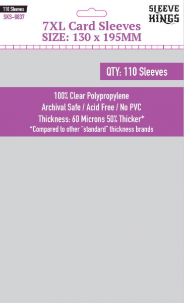 Sleeve Kings: 7XL Sleeves (130 x 195) - 110 Pack, 60 Microns