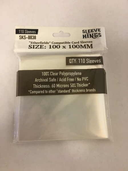 Sleeve Kings: Etherfields Compatible Sleeves (100 X 100 MM) -110 Pack, 60 Microns