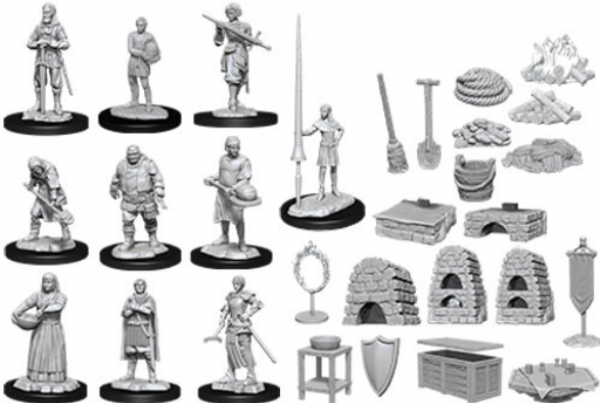 WizKids Deep Cuts Unpainted Miniatures: Wave 12 Towns People - Castle 2