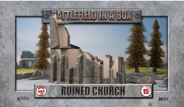 Battlefield In A Box: Church (Ruined) - Lille, (x1) - WWII 15mm