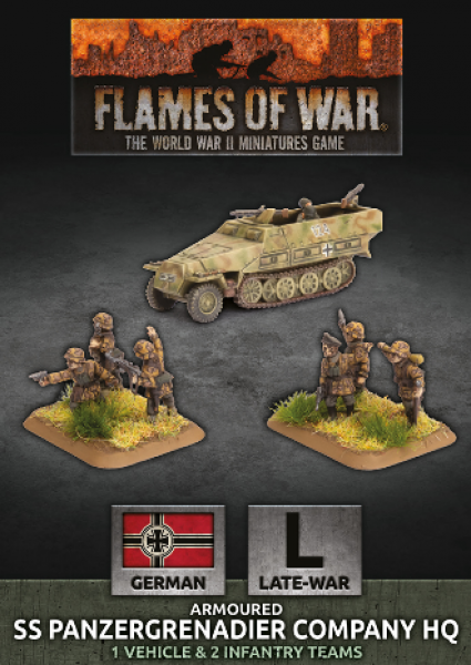 Flames Of War (WWII): (German) Armoured SS Panzergrenadier Company HQ (Plastic)