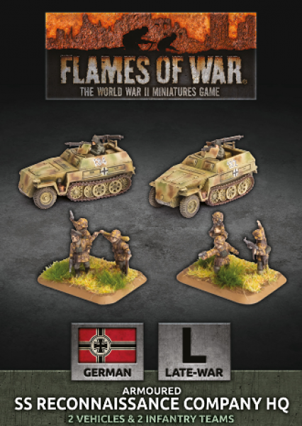Flames Of War (WWII): (German) SS Reconaissance Company HQ (Plastic)