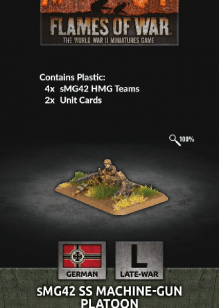 Flames of War: (German) sMG42 SS Machine-gun Platoon (x4 Plastic)