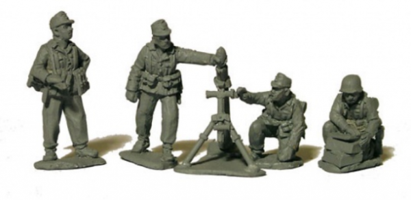 28mm World War II: (German) 81mm Mortar and Four Crew