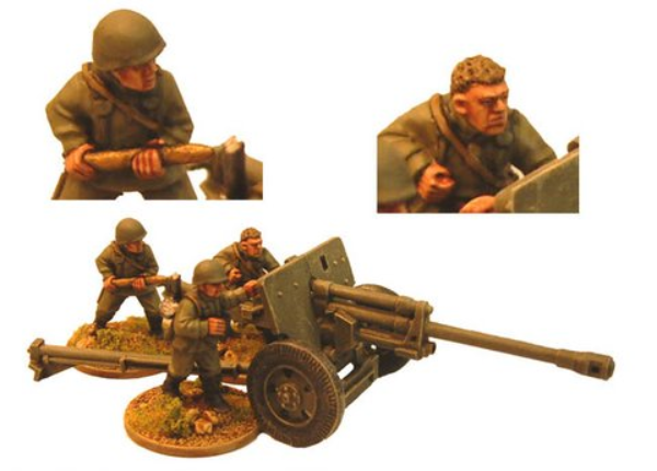 Crusader Miniatures: Russian 76mm A/T Gun & 3 Crew
