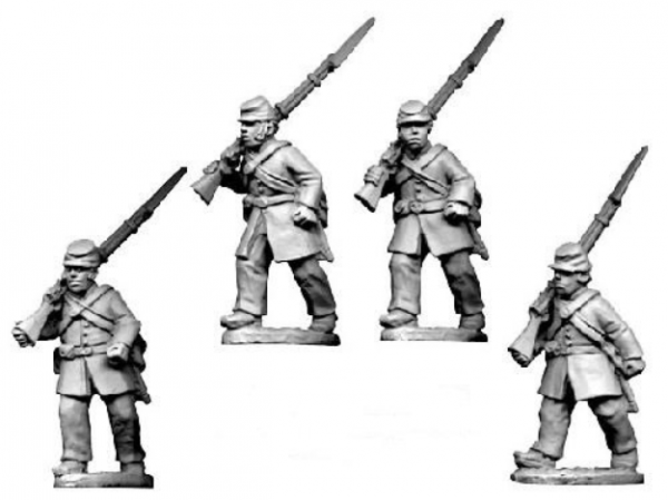 Crusader Miniatures: American Civil War - Infantry in Frock Coat and Kepi Marching (4)