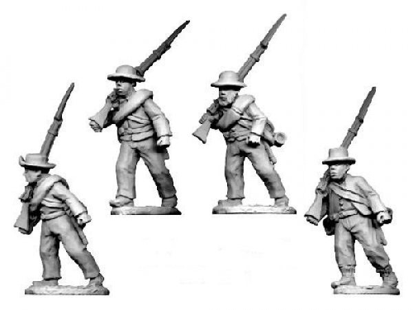 Crusader Miniatures: American Civil War - Infantry in Shirt and Hat Marching (4)