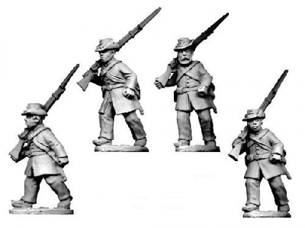 Crusader Miniatures: American Civil War - Infantry in Frock Coat and Hardee Hat Marching (4)