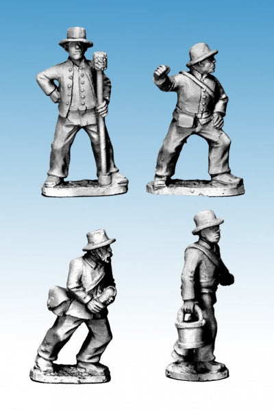 Crusader Miniatures: American Civil War - Artillery Crew in Hats (4)