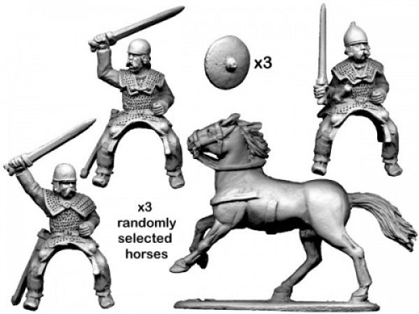 Crusader Miniatures: Ancient Celt Mounted Armoured Nobles with Swords